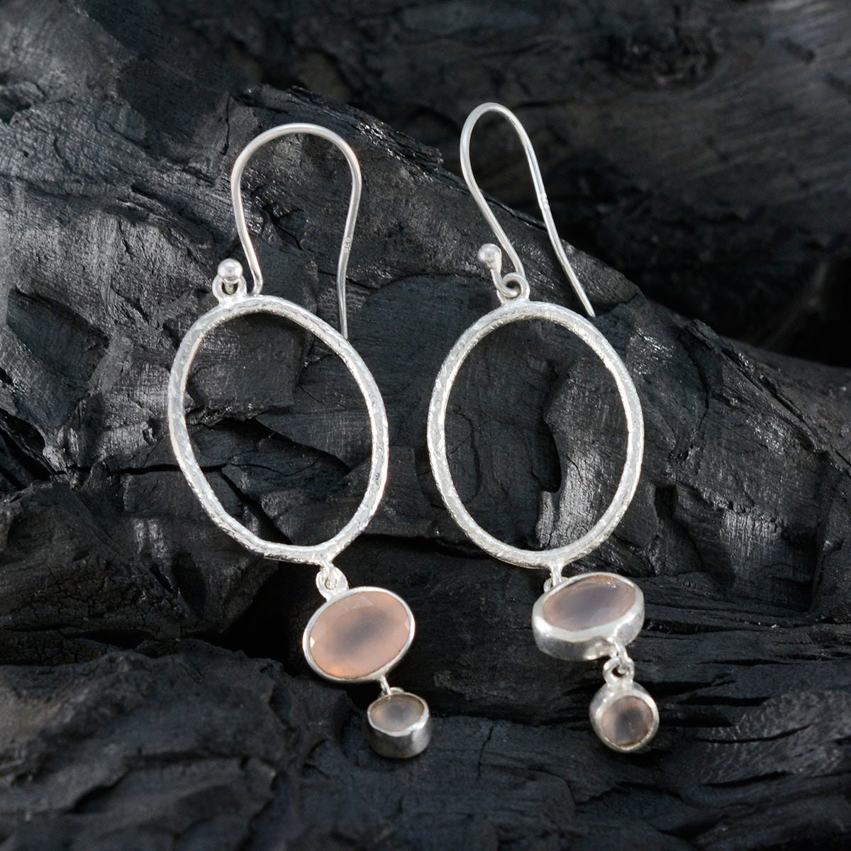 riyo delizioso orecchino in argento sterling 925 per demoiselle orecchino al quarzo rosa con castone orecchino rosa orecchino pendente