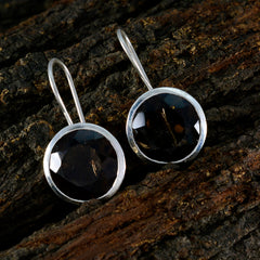Riyo Prachtige 925 Sterling Zilveren Oorbel Voor Vrouwelijke Rookkwarts Oorbel Bezel Instelling Bruin Oorbel Dangle Earring