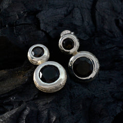 riyo prepossessing orecchino in argento sterling 925 per la sorella orecchino al quarzo fumé con castone orecchino marrone orecchino a perno