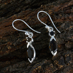 Riyo Handsome 925 Sterling Silver Earring For Lady Smoky Quartz Earring Bezel Setting Brown Earring Dangle Earring