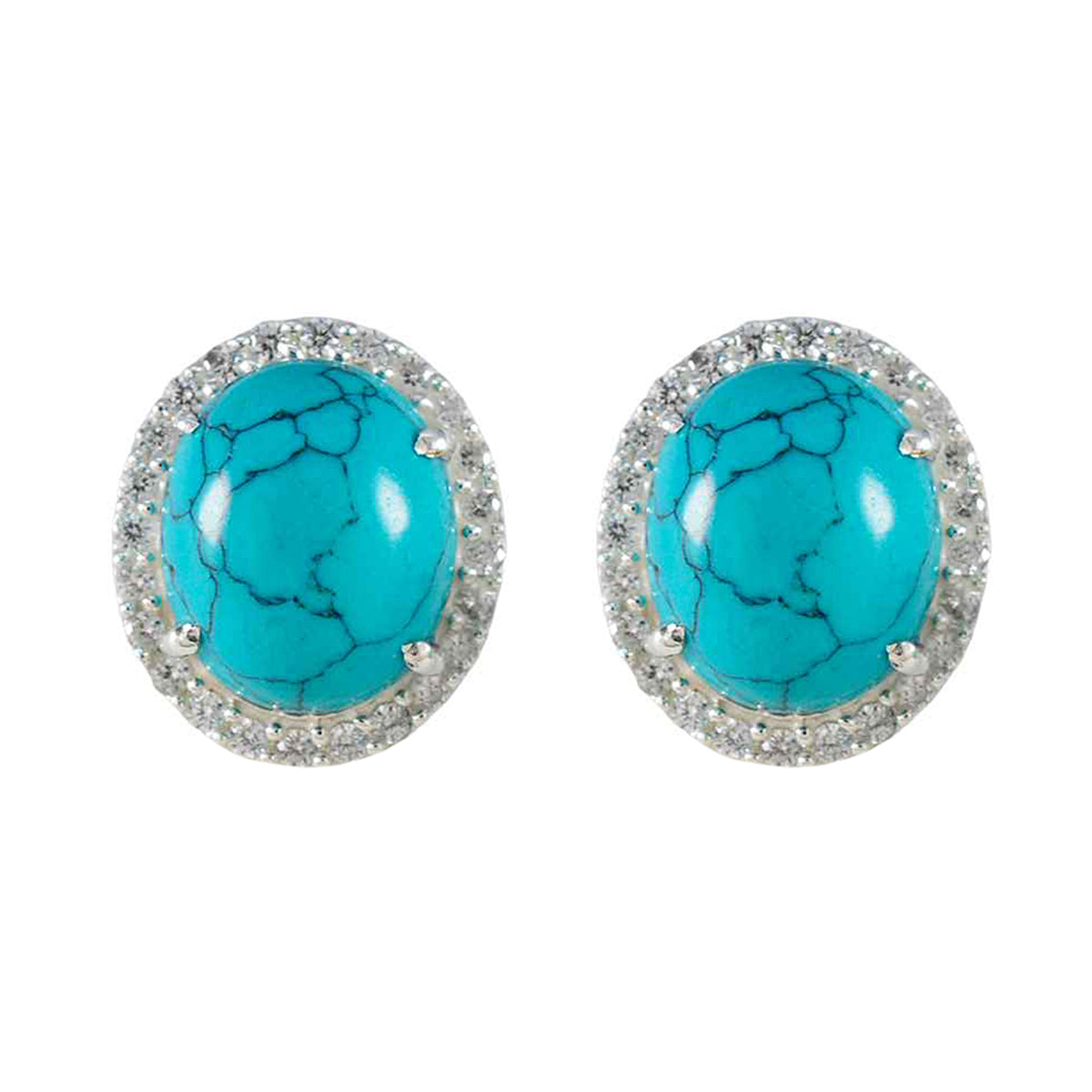 Riyo Gorgeous 925 Sterling Silver Earring For Demoiselle Turquoise Earring Bezel Setting Multi Earring Stud Earring