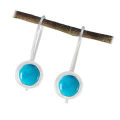 Riyo Handsome 925 Sterling Silver Earring For Female Turquoise Earring Bezel Setting Multi Earring Dangle Earring