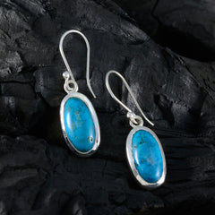 Riyo Appealing 925 Sterling Silver Earring For Lady Turquoise Earring Bezel Setting Multi Earring Dangle Earring