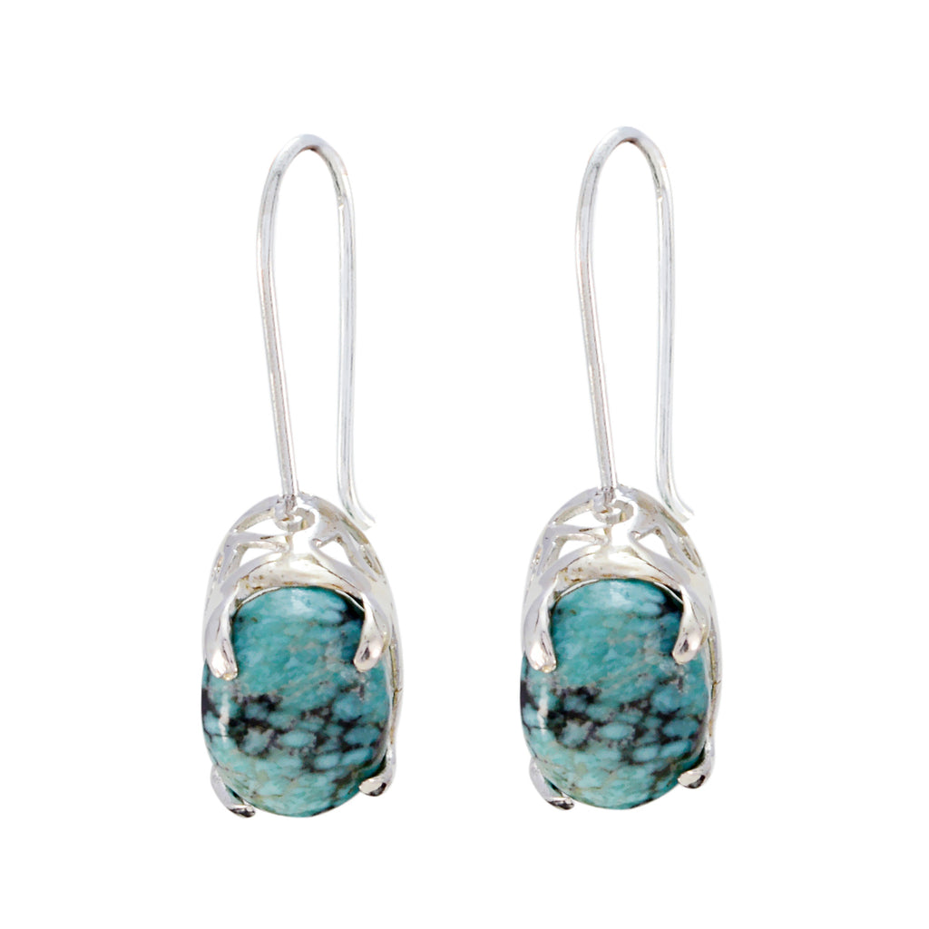 Riyo Drop-Dead Gorgeous 925 Sterling Silver Earring For Female Turquoise Earring Bezel Setting Multi Earring Dangle Earring