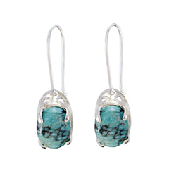 Riyo Drop-Dead Prachtige 925 Sterling Zilveren Oorbel Voor Vrouwelijke Turquoise Oorbel Bezel Setting Multi Earring Dangle Earring