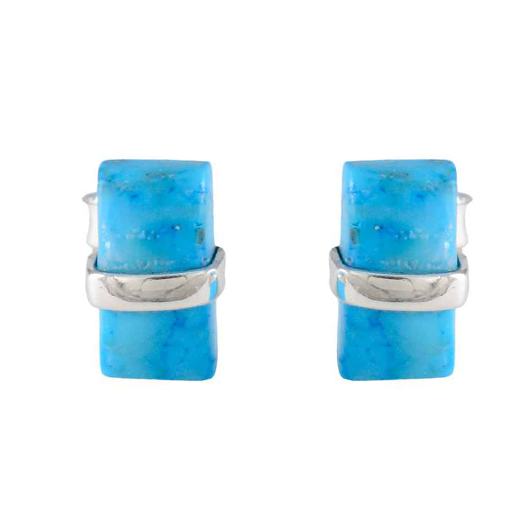 Riyo Hot 925 Sterling Silver Earring For Sister Turquoise Earring Bezel Setting Multi Earring Stud Earring