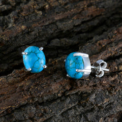 Riyo Attractive 925 Sterling Silver Earring For Sister Turquoise Earring Bezel Setting Multi Earring Stud Earring