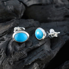 Riyo Tasty 925 Sterling Silver Earring For Female Turquoise Earring Bezel Setting Multi Earring Stud Earring