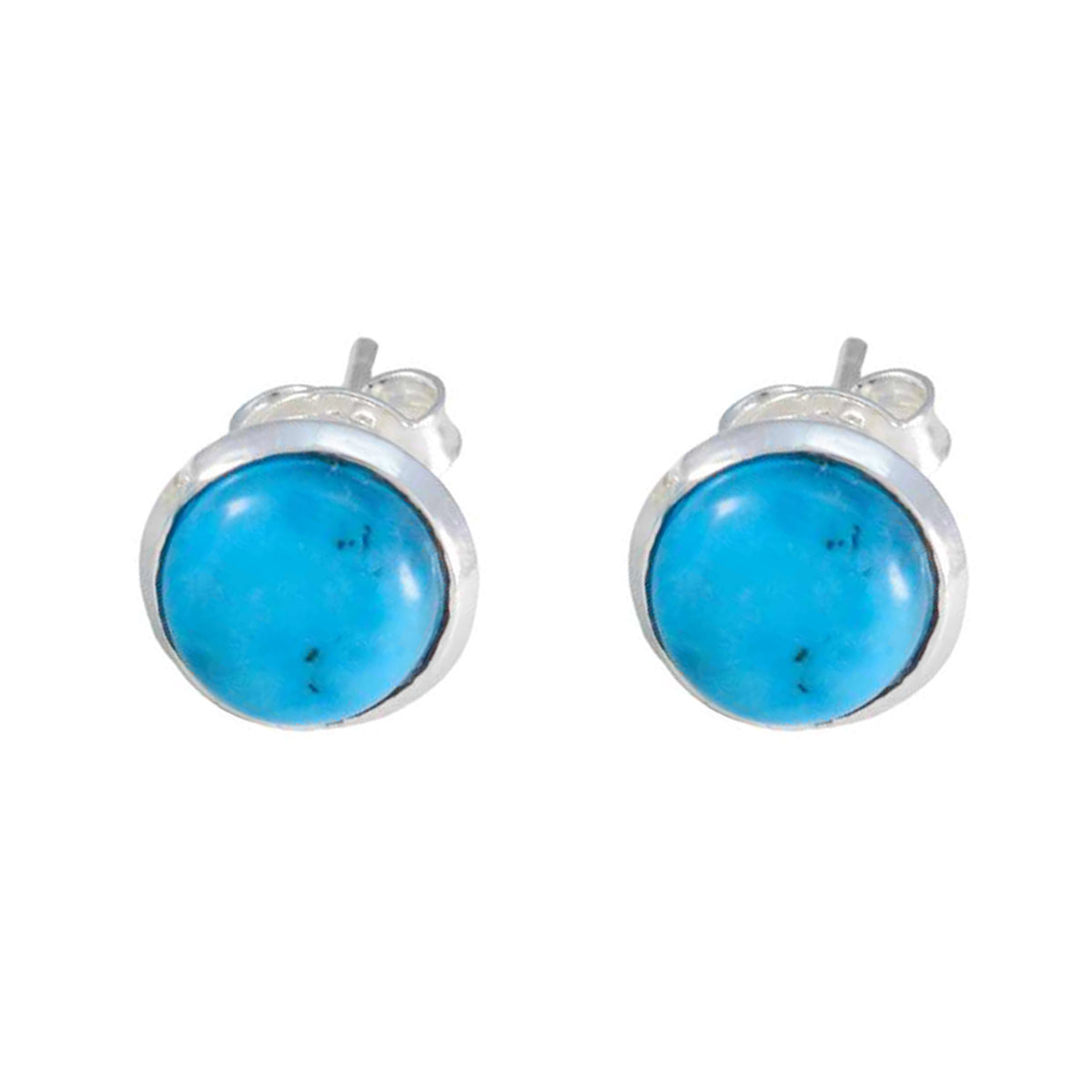 Riyo Appealing 925 Sterling Silver Earring For Female Turquoise Earring Bezel Setting Multi Earring Stud Earring