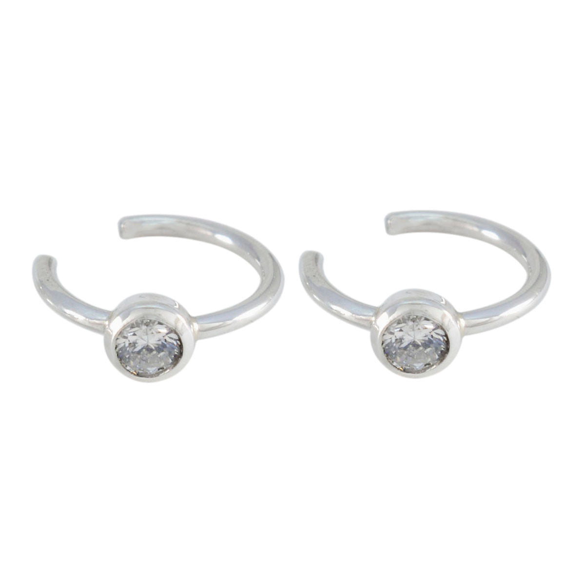 Riyo Heißer Sterling Silber Ohrring Für Femme Weiß CZ Ohrring Lünette Einstellung Weiß Ohrring Baumeln Ohrring