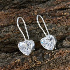 Riyo Pretty 925 Sterling Silver Earring For Demoiselle White CZ Earring Bezel Setting White Earring Stud Earring