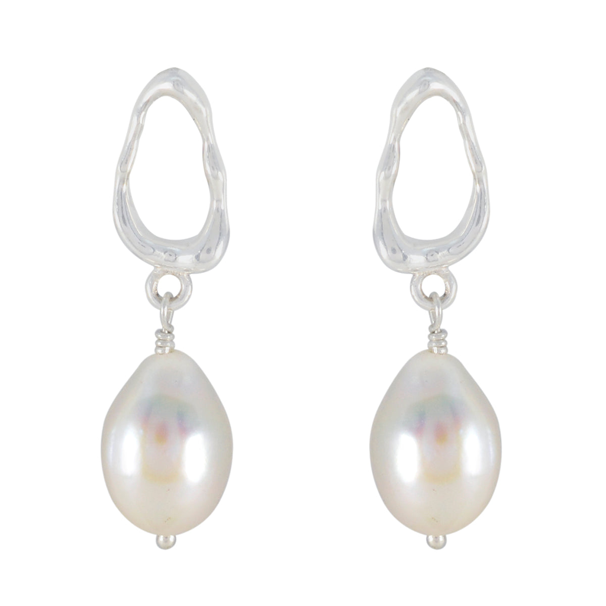 riyo carino orecchino in argento sterling 925 per damigella orecchino di perla con castone orecchino bianco orecchino pendente