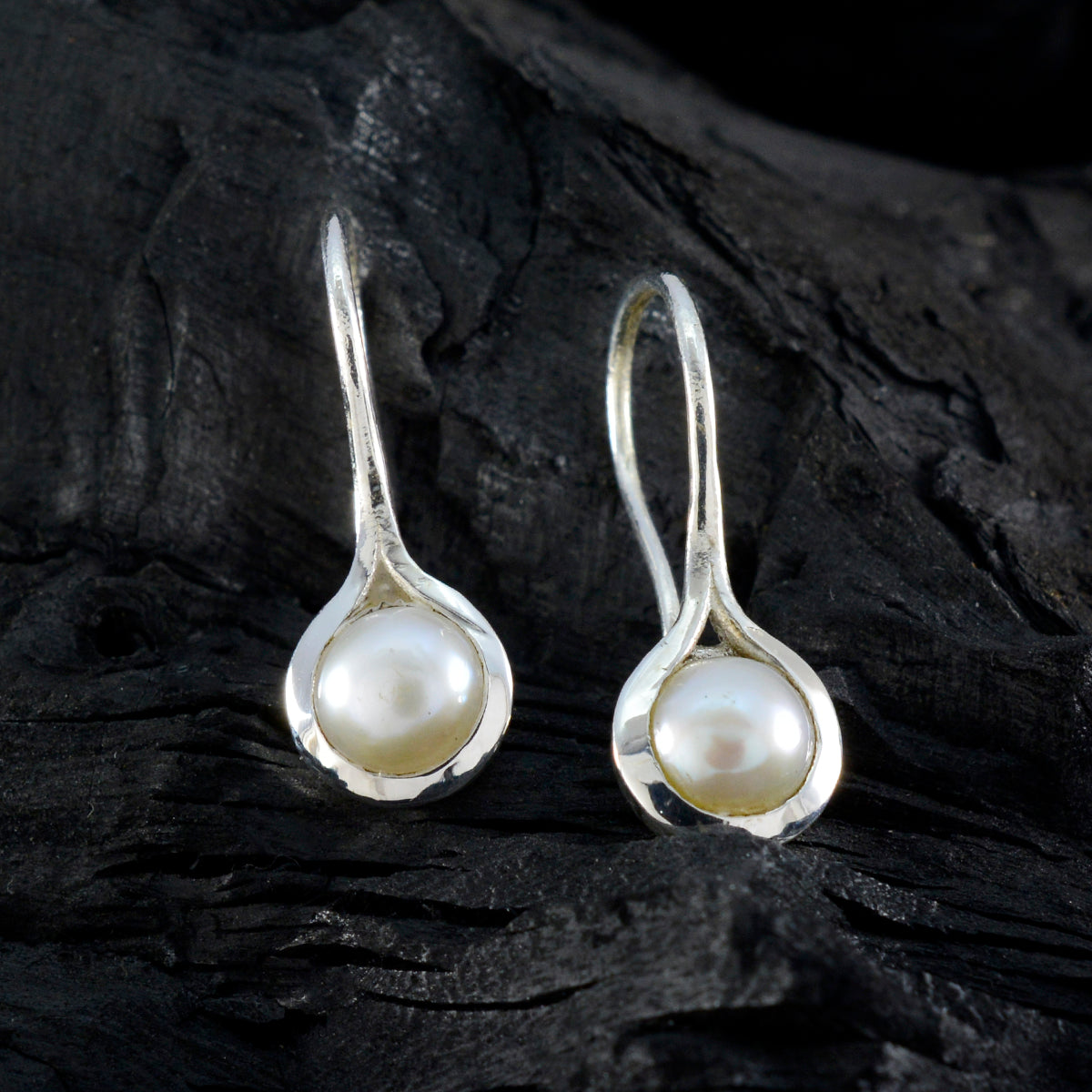 riyo delizioso orecchino in argento sterling 925 per damigella orecchino di perla con castone orecchino bianco orecchino pendente