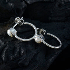 riyo ammaliante orecchino in argento sterling 925 per ragazza orecchino di perla con castone orecchino bianco orecchino a perno