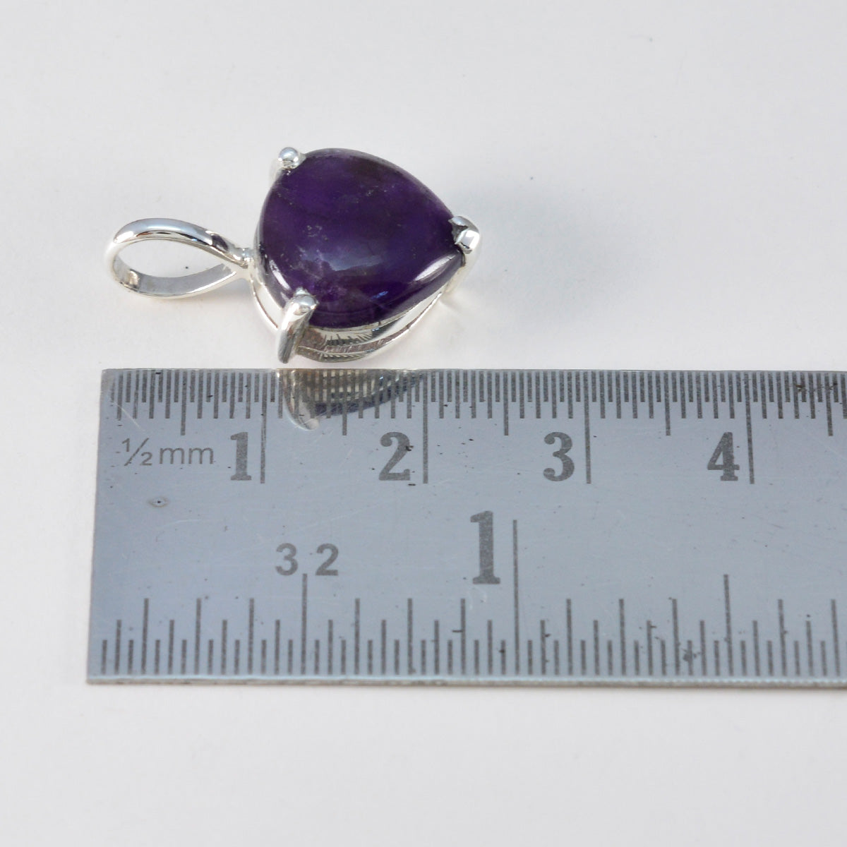Riyo Hot Gemstone Heart Cabochon Purple Amethyst Sterling Silver Pendant Gift For Friend