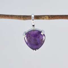 riyo горячий драгоценный камень сердце кабошон фиолетовый аметист серебряный кулон подарок для друга