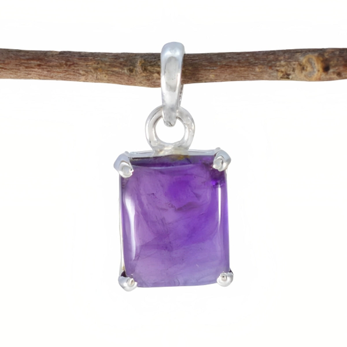 Riyo magníficas gemas octágono cabujón amatista púrpura colgante de plata maciza regalo para el Viernes Santo