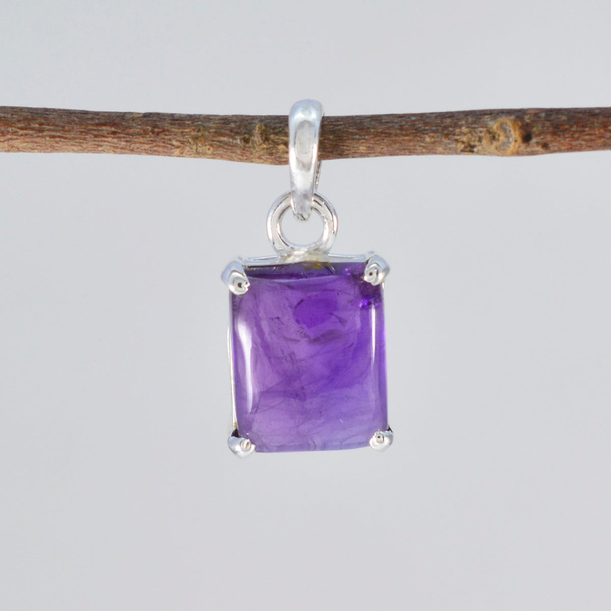 riyo великолепные драгоценные камни восьмиугольник кабошон фиолетовый аметист твердый серебряный кулон подарок на страстную пятницу