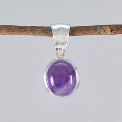 Riyo prépossédant des pierres précieuses cabochon rond violet améthyste pendentif en argent cadeau pour femme