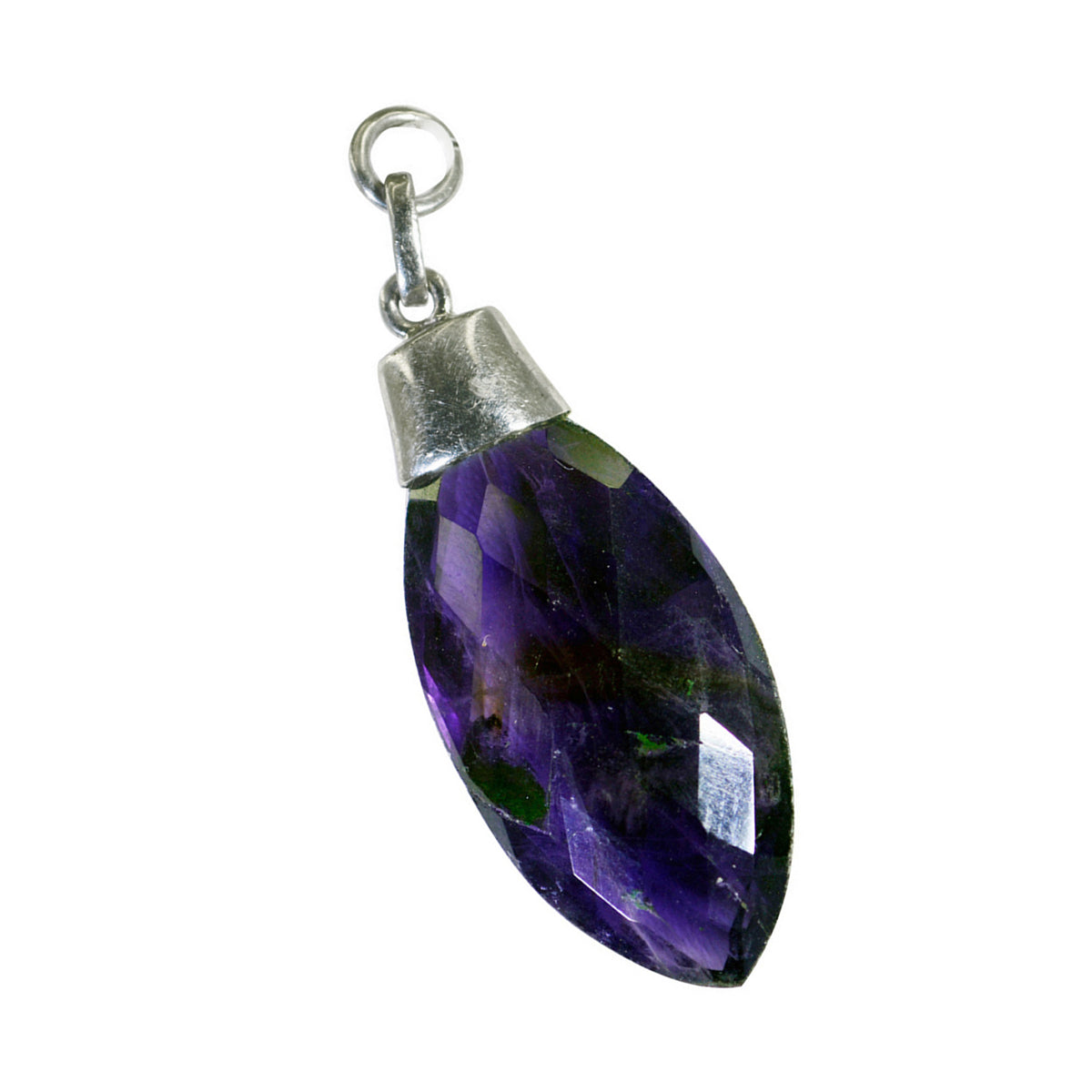 riyo вкусный драгоценный камень маркиза в клетку фиолетовый аметист серебряный кулон 1156 пробы подарок для подруги