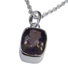 Серебряный кулон с фиолетовым аметистом riyosthetic, драгоценные камни, восьмиугольная клетка, подарок сестре