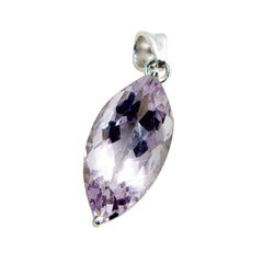 Riyo Decorative Gems Marquise Checker Purple Amethyst Silver Pendant Gift For Sister