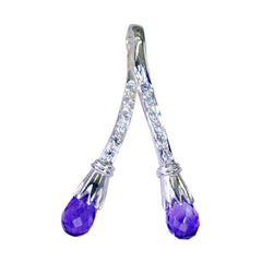 Riyo real gems pera checker amatista púrpura colgante de plata maciza regalo para aniversario