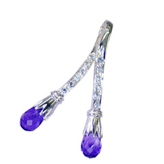 Riyo real gems pera checker amatista púrpura colgante de plata maciza regalo para aniversario