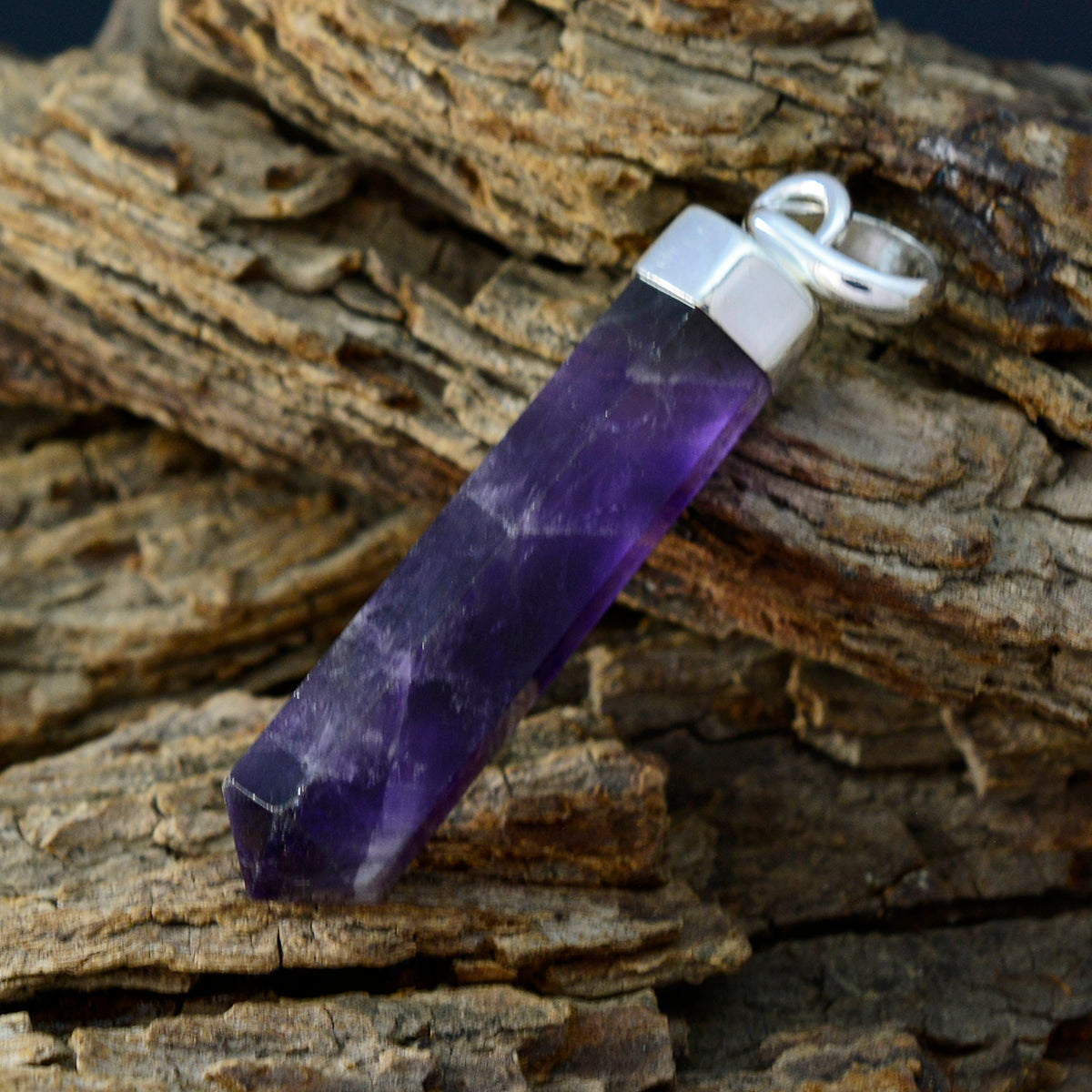 Подвеска из стерлингового серебра с фиолетовым аметистом riyo, красивый драгоценный камень, необычный граненый подарок для женщин