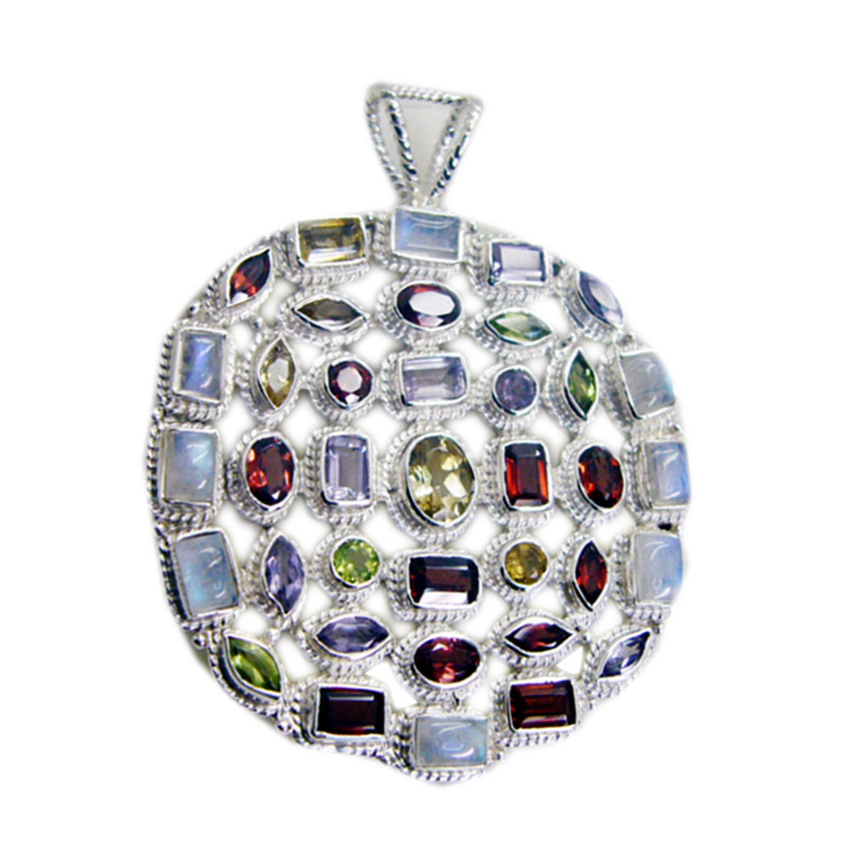 Riyo beauteous gems colgante de plata maciza con amatista morada multifacetada, regalo para el domingo de Pascua