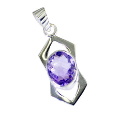 Riyo plaisant pierres précieuses ovale à facettes violet améthyste pendentif en argent massif cadeau pour mariage