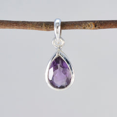 Riyo Nice Gems Pear Faceted Purple Amethyst Silver Pendant Gift For Wife