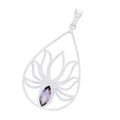 Riyo Alluring Gems Marquise facettierter violetter Amethyst-Anhänger aus massivem Silber, Geschenk für Hochzeit
