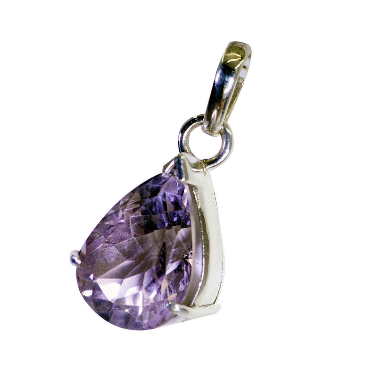 riyo spunky gems pera facetada amatista púrpura colgante de plata regalo para hermana