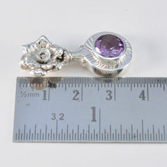 Riyo – pendentif rond en argent sterling avec améthyste violette à facettes, ravissante pierre précieuse, cadeau fait à la main