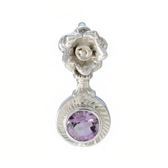 Riyo – pendentif rond en argent sterling avec améthyste violette à facettes, ravissante pierre précieuse, cadeau fait à la main