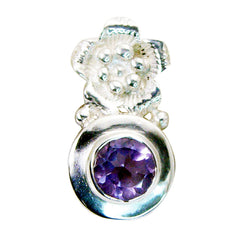 Кулон riyo с привлекательными драгоценными камнями, круглый граненый фиолетовый аметист, твердый серебряный подарок на Страстную пятницу