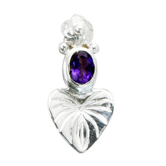 Кулон riyo Heavenly Gems, овальный, ограненный, фиолетовый аметист, цельное серебро, подарок на годовщину
