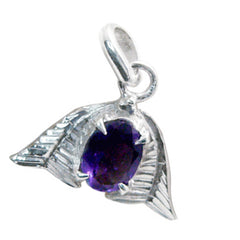 Riyo elegante edelsteen ovaal gefacetteerde paarse Amethist sterling zilveren hanger cadeau voor vrouwen