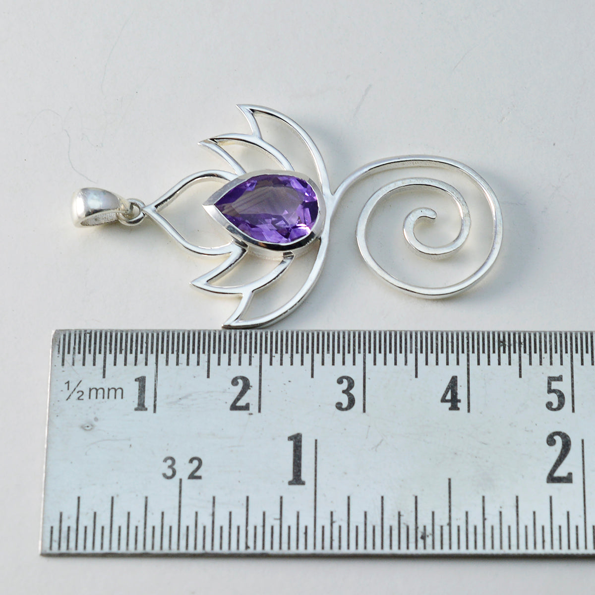 riyo, adorabile ciondolo in argento sterling con pietra preziosa pera sfaccettata, ametista viola, regalo per donne