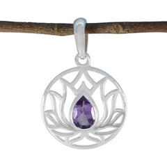 Кулон riyo с восхитительными драгоценными камнями, грушей, ограненным фиолетовым аметистом, из цельного серебра, подарок на Страстную пятницу