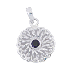 Riyo Fanciable Gems Round Faceted Purple Amethyst Silver Pendant Gift For Engagement