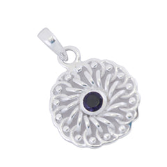 Riyo Fanciable Gems ronde gefacetteerde paarse Amethist zilveren hanger cadeau voor verloving
