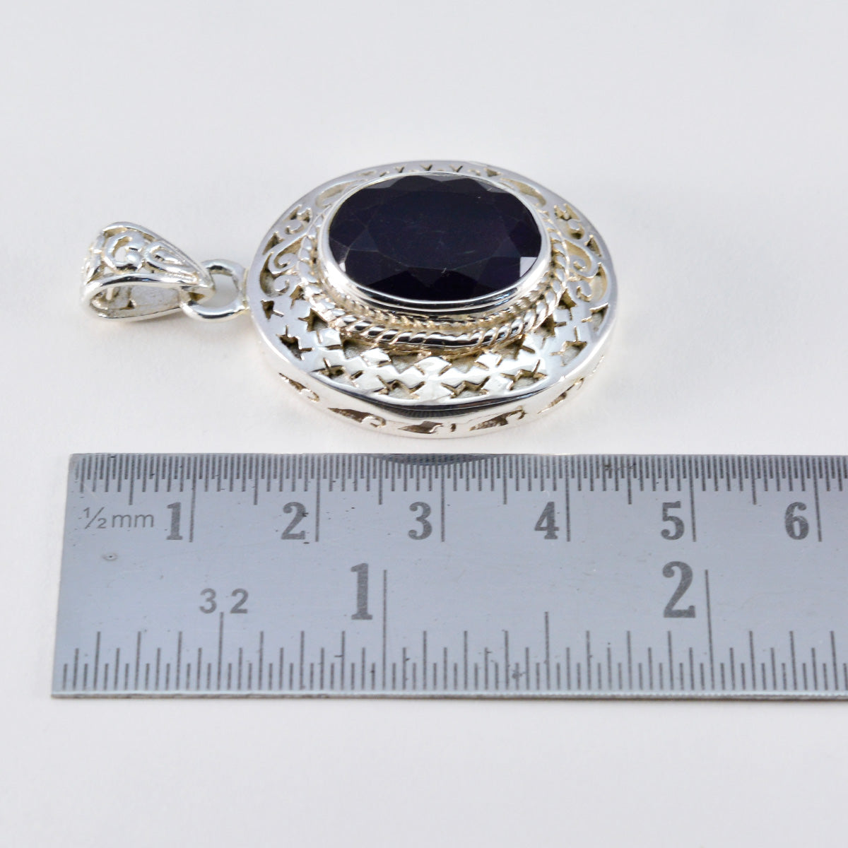 Riyo fit piedra preciosa ovalada facetada amatista púrpura colgante de plata de ley 993 regalo para cumpleaños