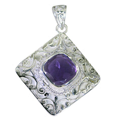 Подвеска riyo с красивым драгоценным камнем, граненым фиолетовым аметистом, серебро 997 пробы, подарок на день рождения