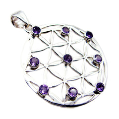 riyo эстетические драгоценные камни, круглый граненый фиолетовый аметист, кулон из цельного серебра, подарок на пасхальное воскресенье