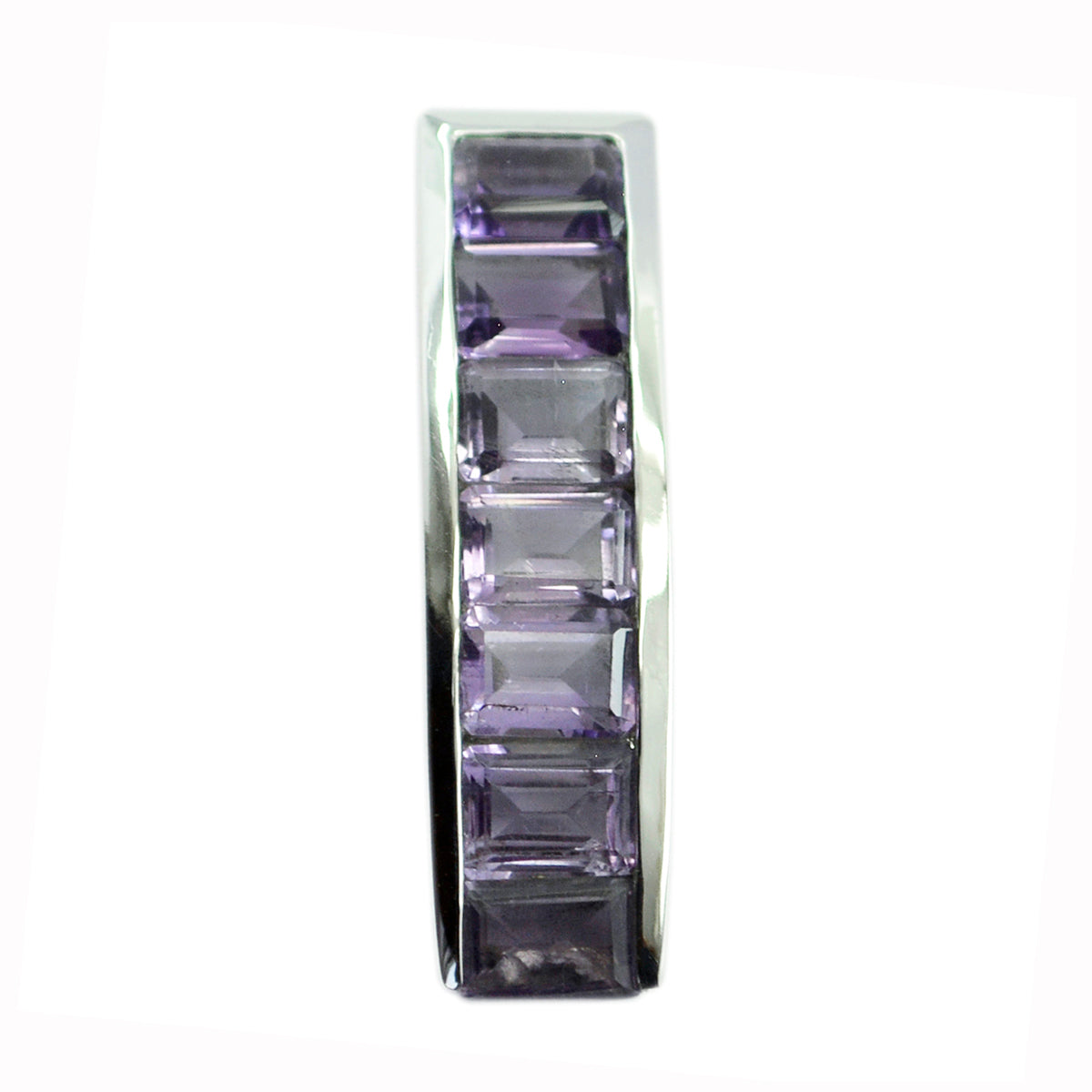 Riyo Hot Gemstone Octagon Faceted Purple Amethyst Sterling Silver Pendant Gift For Women