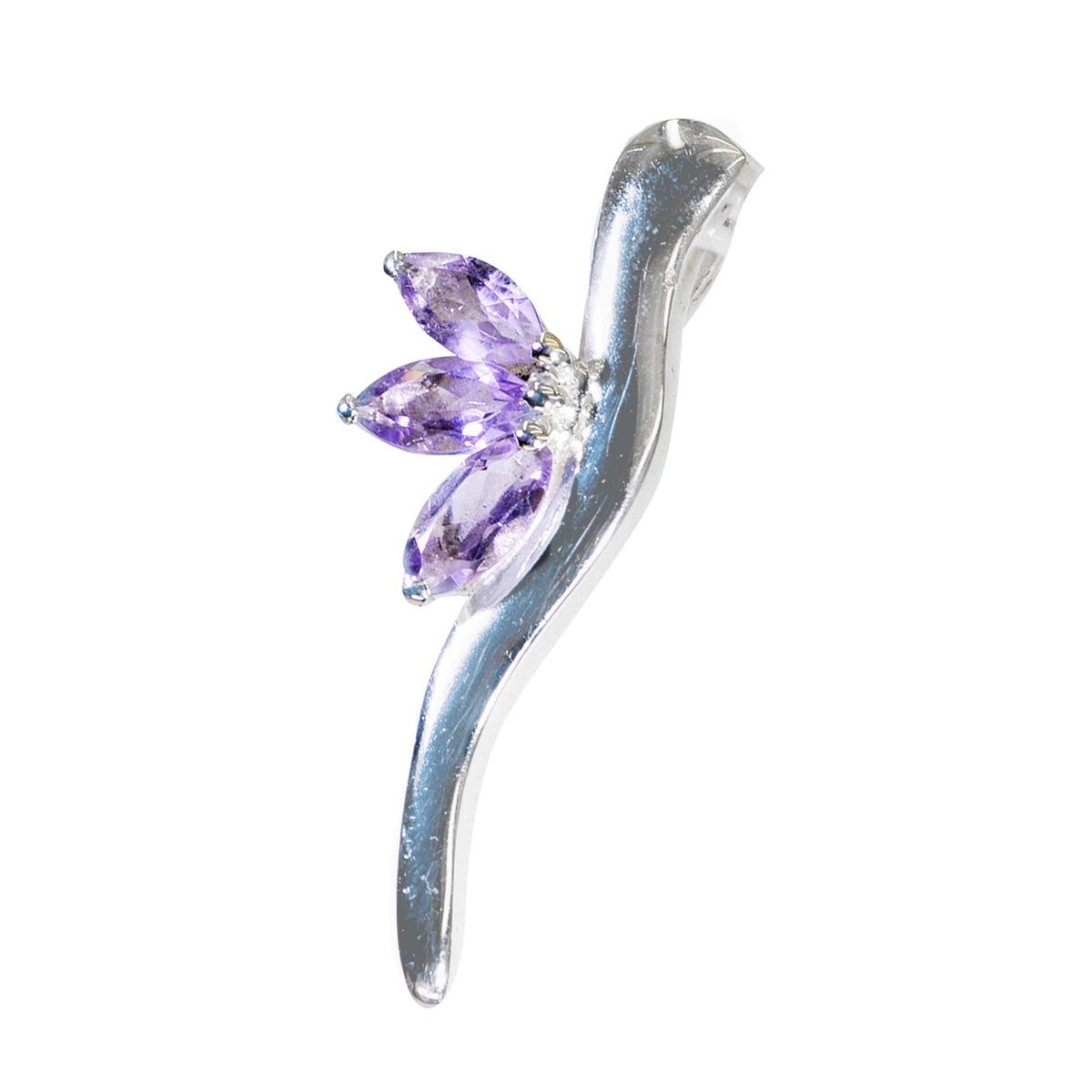 Riyo Betoverende edelstenen Marquise gefacetteerde paarse Amethist zilveren hanger cadeau voor verloving