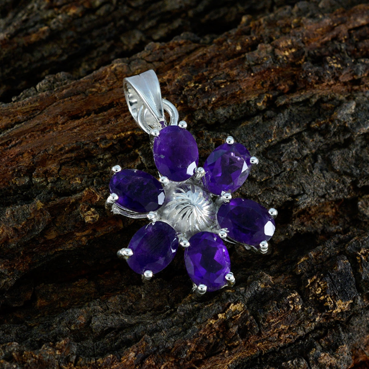 Riyo Pleasing Gems ovale gefacetteerde paarse Amethist zilveren hanger cadeau voor verloving
