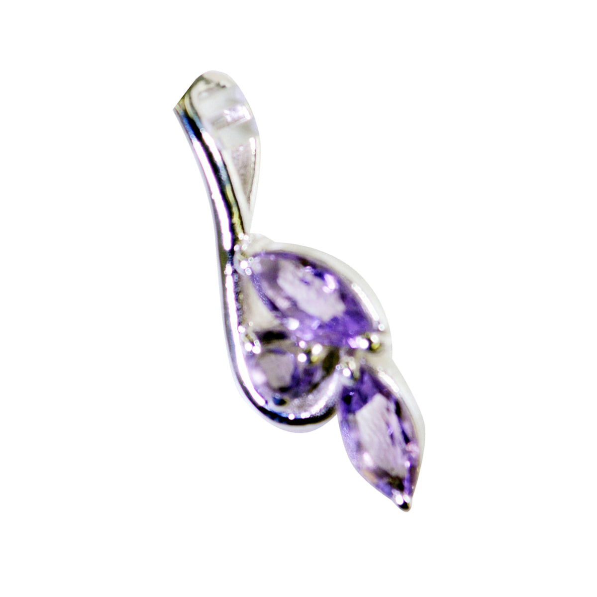 Riyo Drop Gems Multi-facet paarse Amethist massief zilveren hanger cadeau voor bruiloft